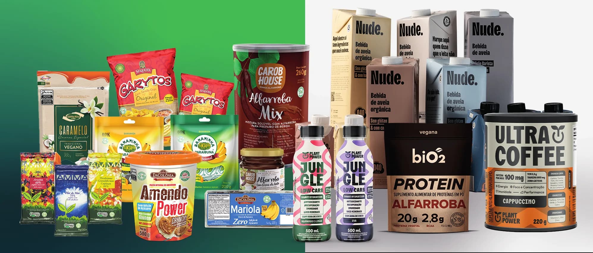 Exemplos de produtos certificados com o Selo Vegano
